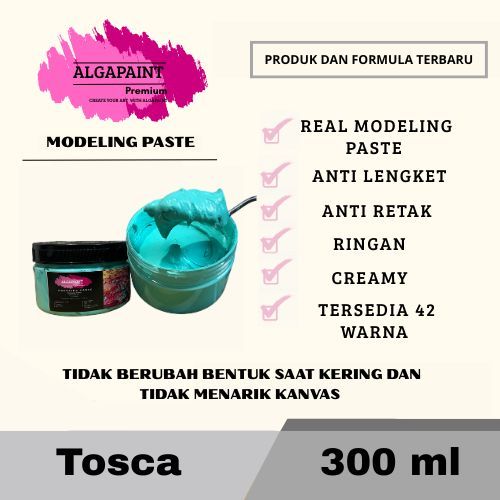 

Algapaint premium modeling paste TOSCA / sculpture / impasto /teksture art / tekstur / lukisan aesthetic / cat akrilik /painting / relief /water base
