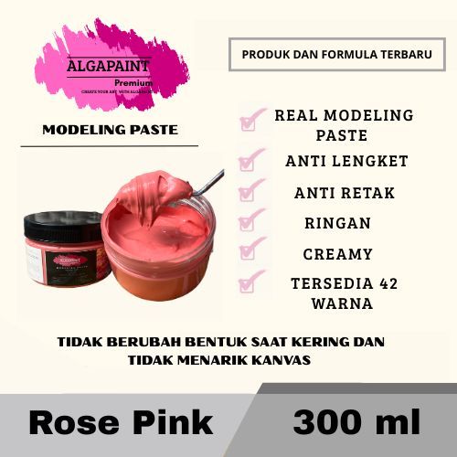

Algapaint premium modeling paste ROSE PINK / sculpture / impasto /teksture art / tekstur / lukisan aesthetic / cat akrilik /painting / relief /water base