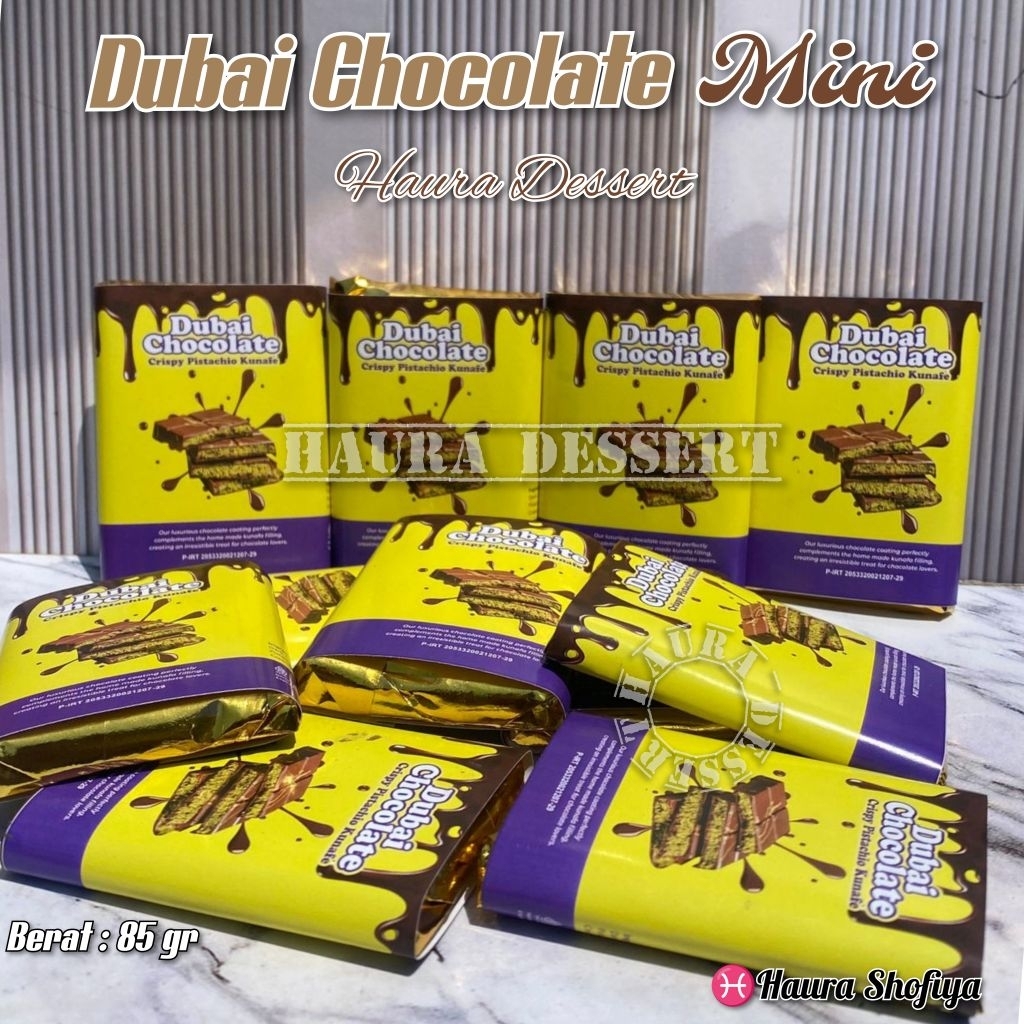 

Dubai Chocolate MINI Berat 85 gr Coklat Dubai Kecil Cokelat Pistachio Kunafa Crunchy Camilan Viral