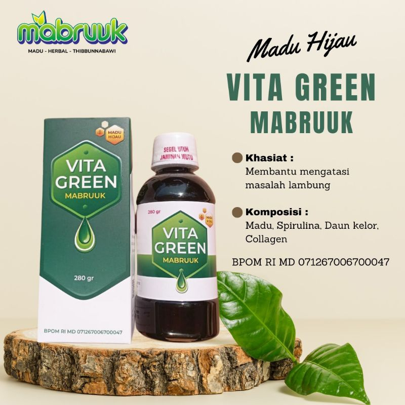 Vita Green Mabruuk - Madu Hijau Herbal Asam Lambung - Madu Hijau Herbal Lambung 100% Original