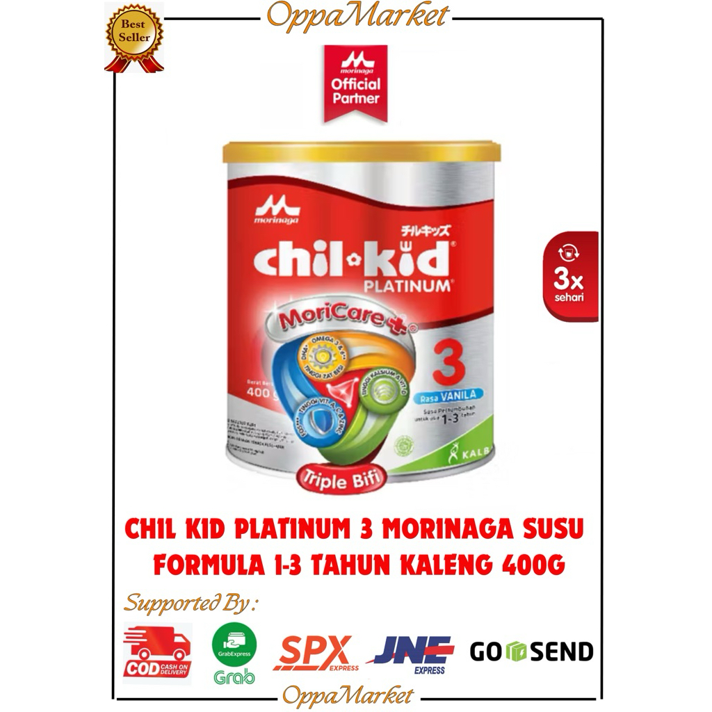 CHIL KID PLATINUM 3 Morinaga Susu Formula Pertumbuhan Anak 1-3 Tahun Kaleng 400G