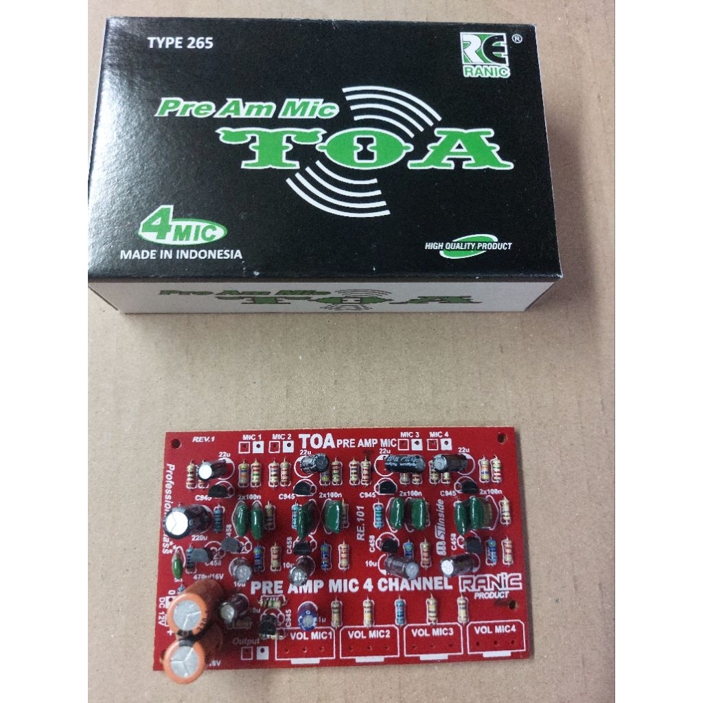 Kit Pre Amp Mic Penguat Mic TOA 4 Mic Tanpa Potensio