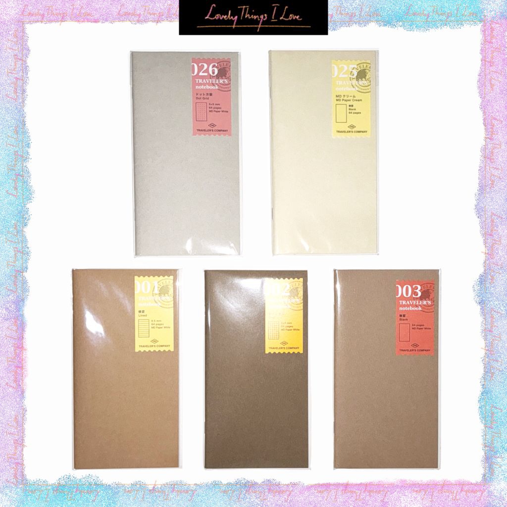 

Midori TRAVELER'S Notebook Regular Lined, Grid, Blank, Dot Grid, MD Paper Cream