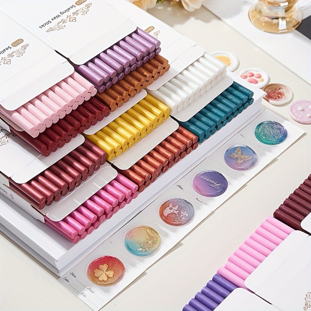 

MINI Seal Wax Stick uk 9.8*0.7 CM Metalic Stamp Glue Stempel Lilin Batang Segel Undangan Perangko Sealing