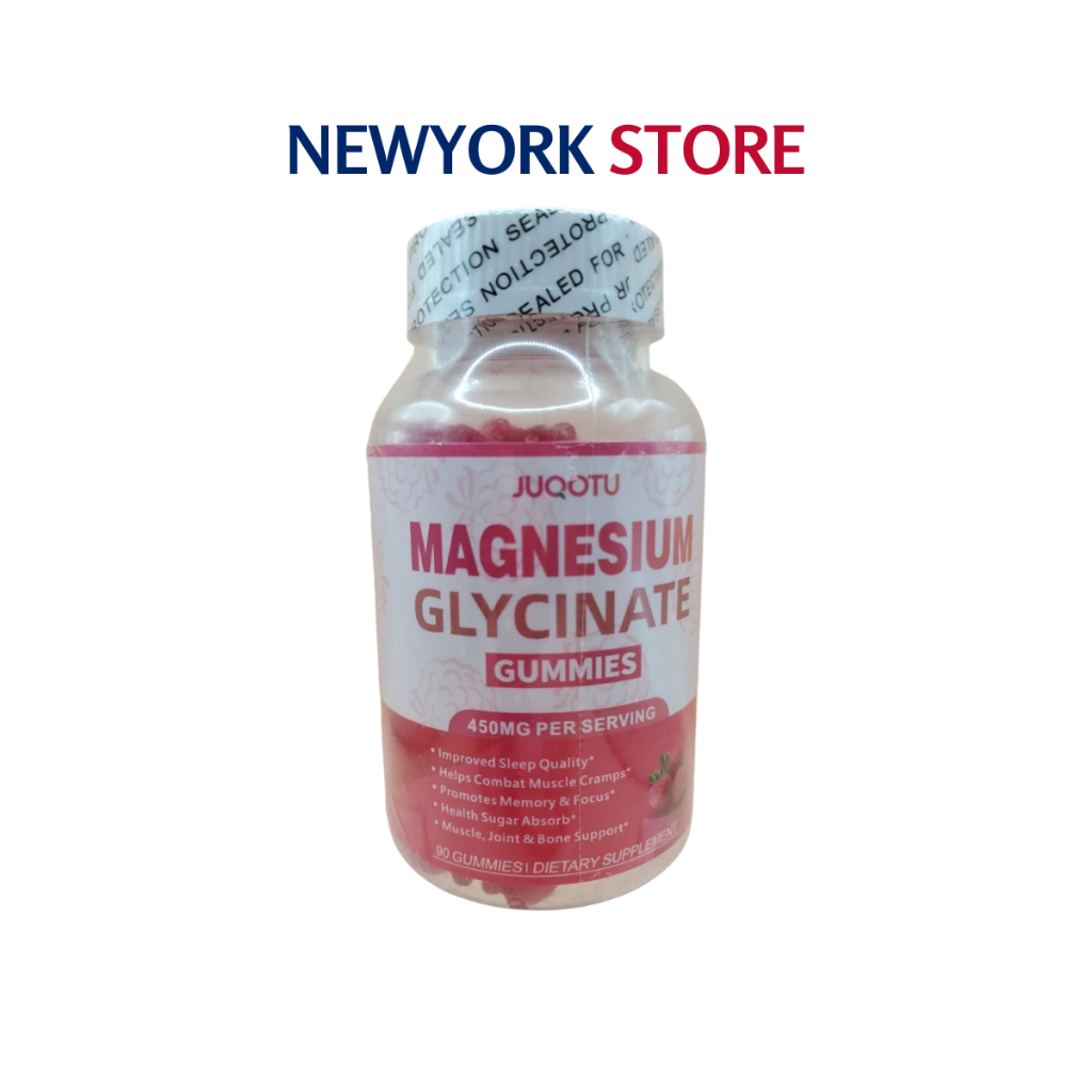 Juqotu Magnesium Glycinate 450mg 90 Gummies Suplemen Kesehatan, Relaksasi, dan Kualitas Tidur