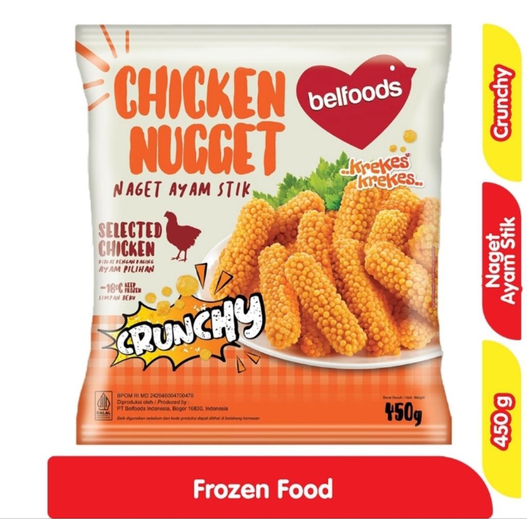 

belfoods Naget Ayam Stik Crunchy 450 g