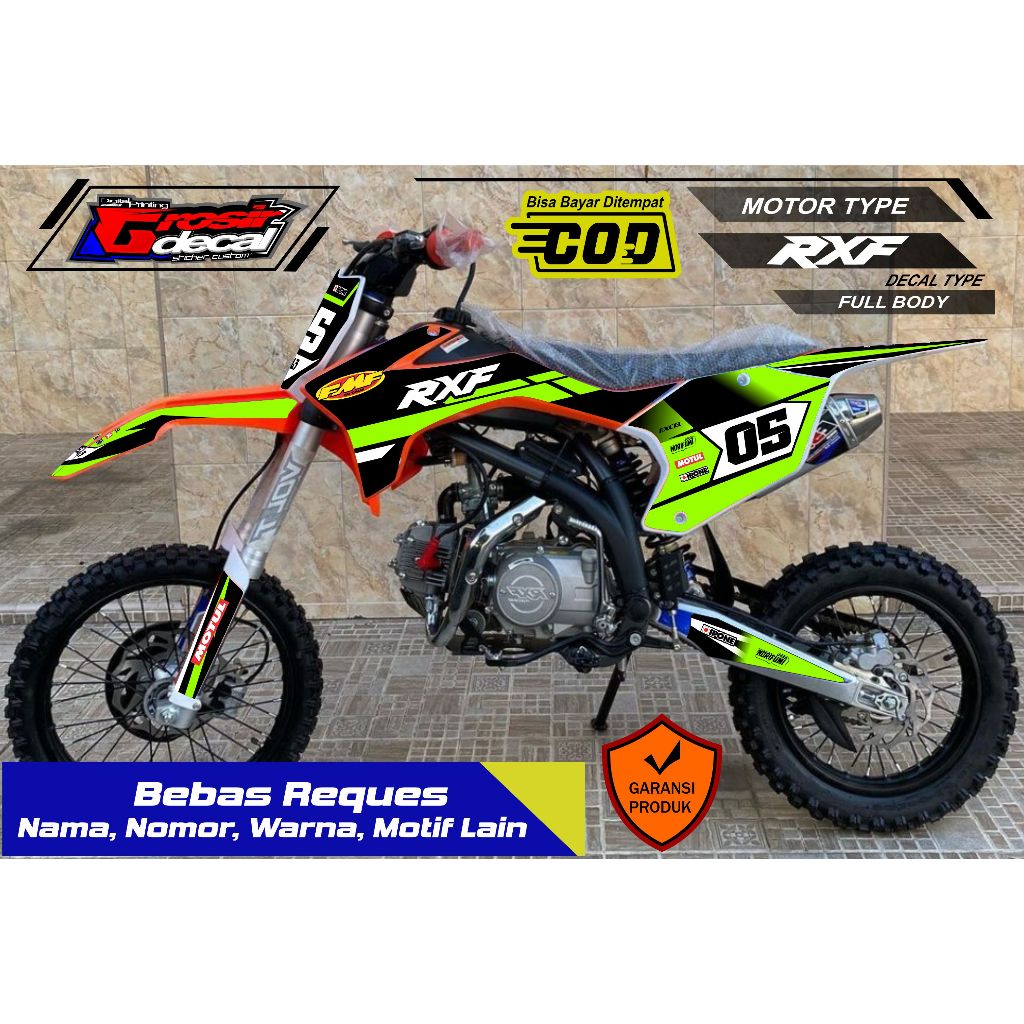 Decal Stiker RXF 150cc Hijau Stabilo Full Body Bebas Reques
