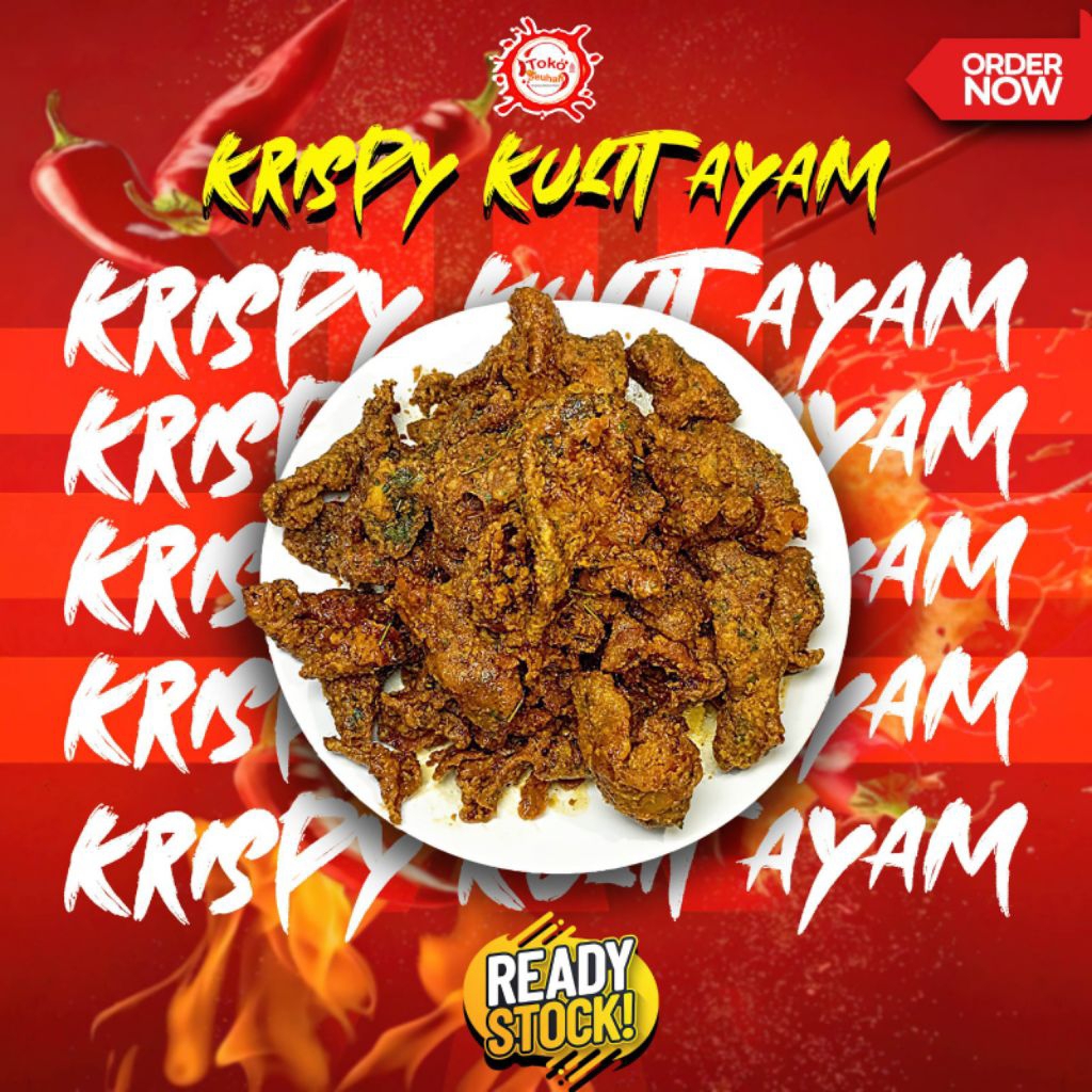 

keripik kulit ayam crispy pedas daun jeruk