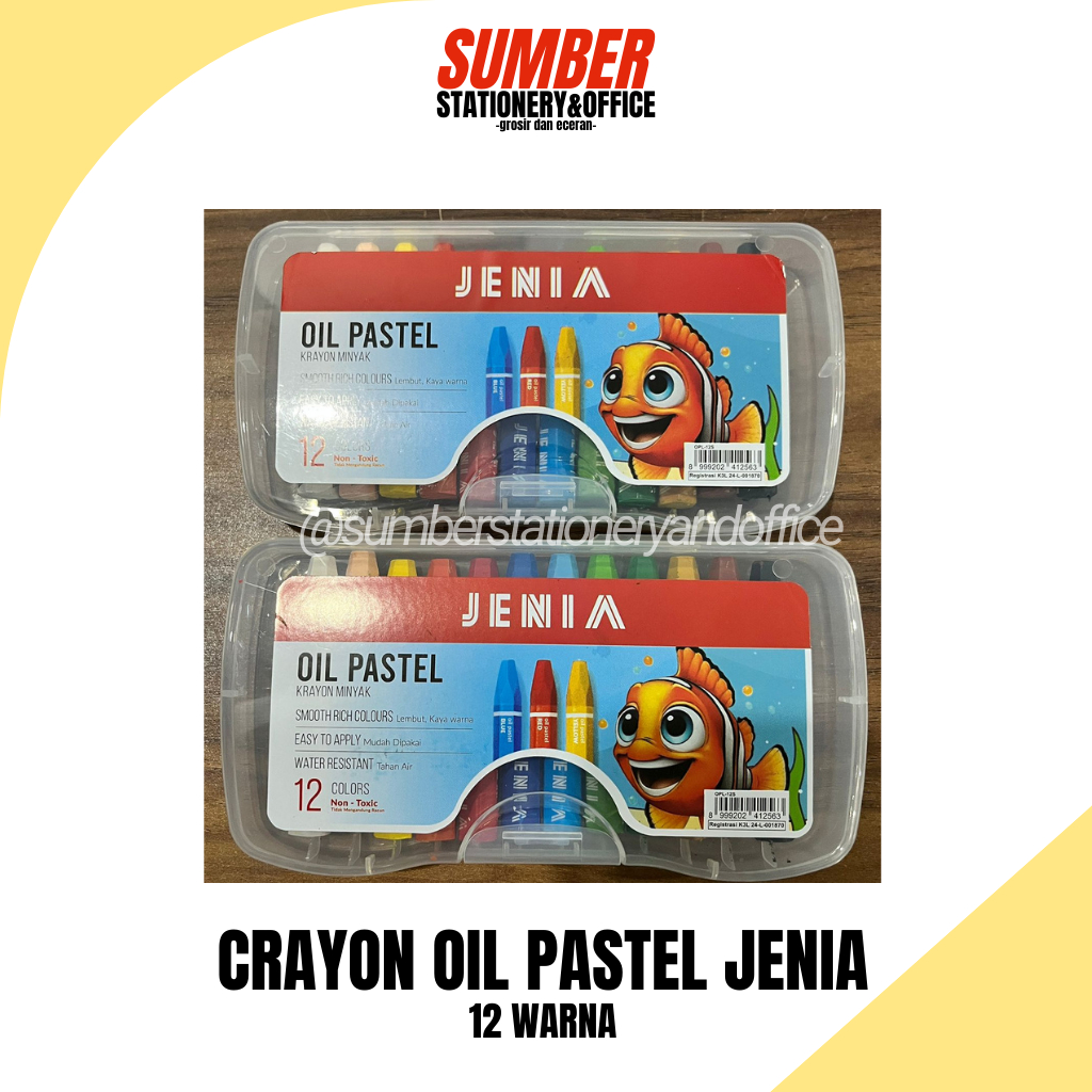 

Oil Pastel Crayon Jenia 12 Warna (J-Cra-12C) - Untuk Lukisan & Artwork Anak [1 Set]