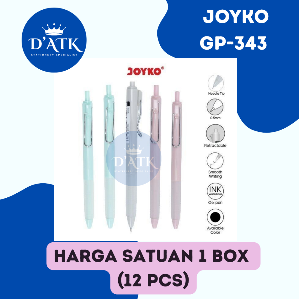 

Gel Pen Joyko GP-343 (Pack) Pulpen Joyko 343 Pena Jel pulpen cetek
