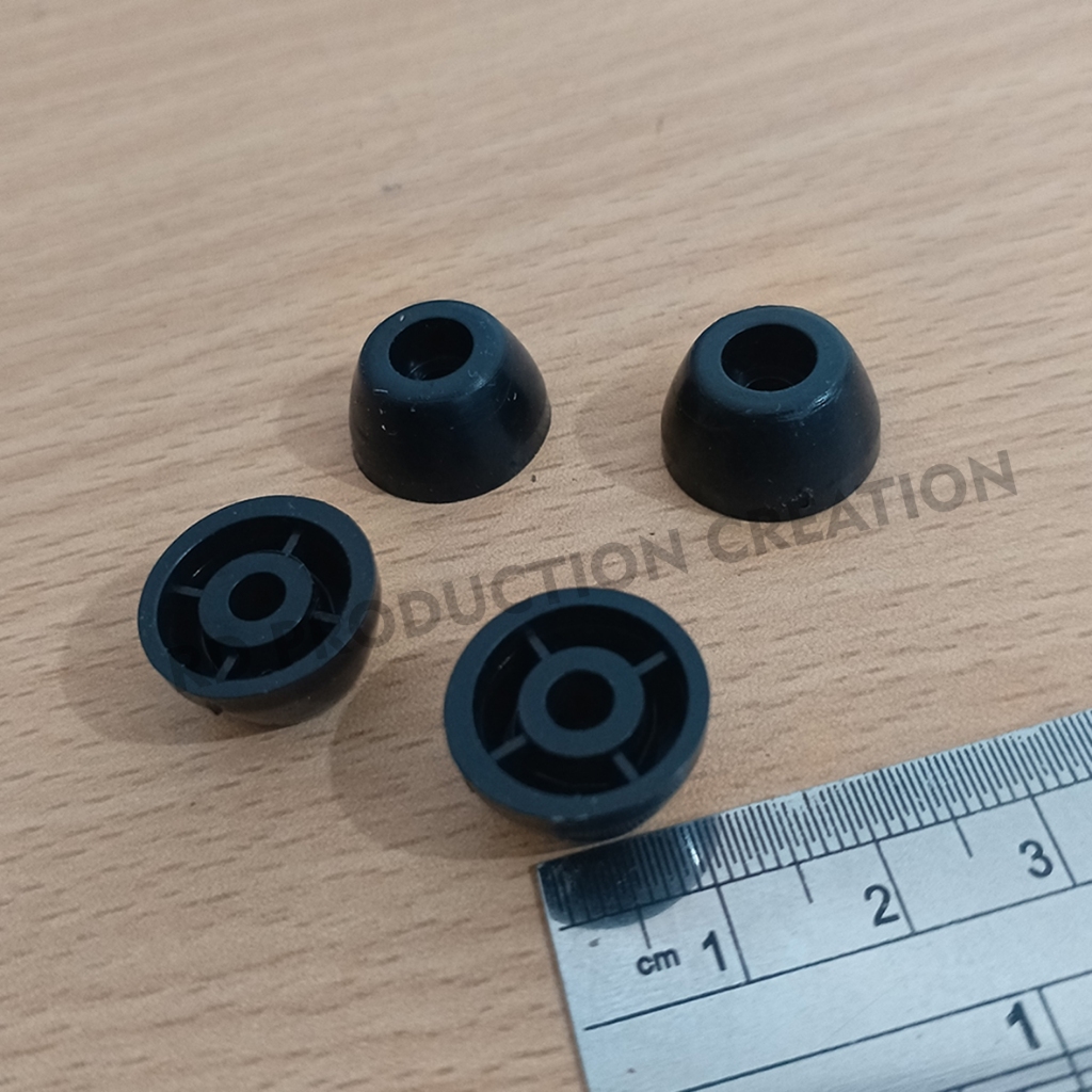 Kaki-Kaki Tas dan Koper Bahan Plastik Hitam 4 pcs