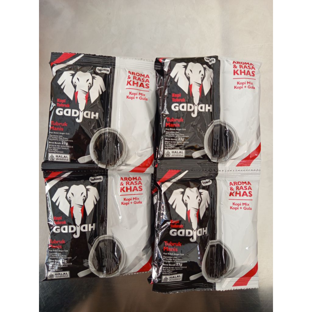 

Kopi gadjah manis gula terpisah renceng 10sachet
