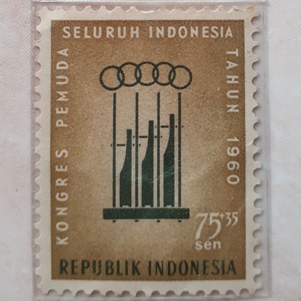 

(ID2) Perangko Indonesia Kongres Pemuda Seluruh Indonesia (75(+35) sen) Tahun 1960