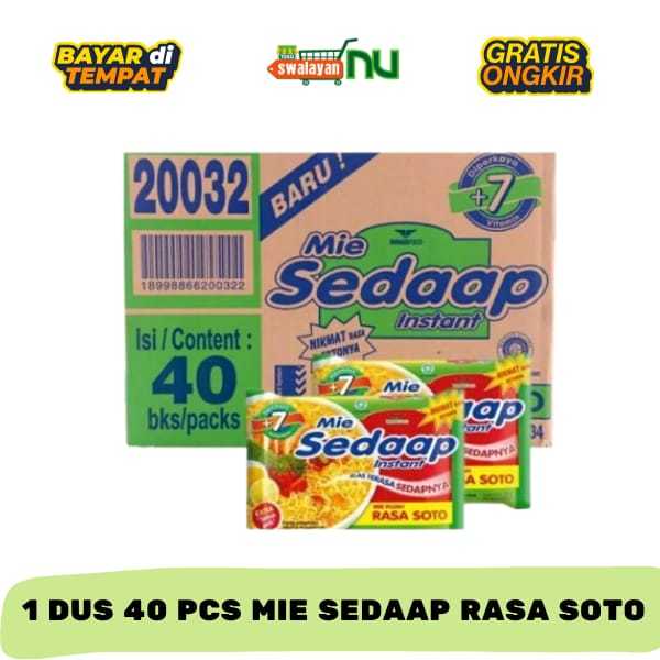 

1 Dus 40 Pcs Mie Sedaap Rasa Soto 77gr - Mie Instan