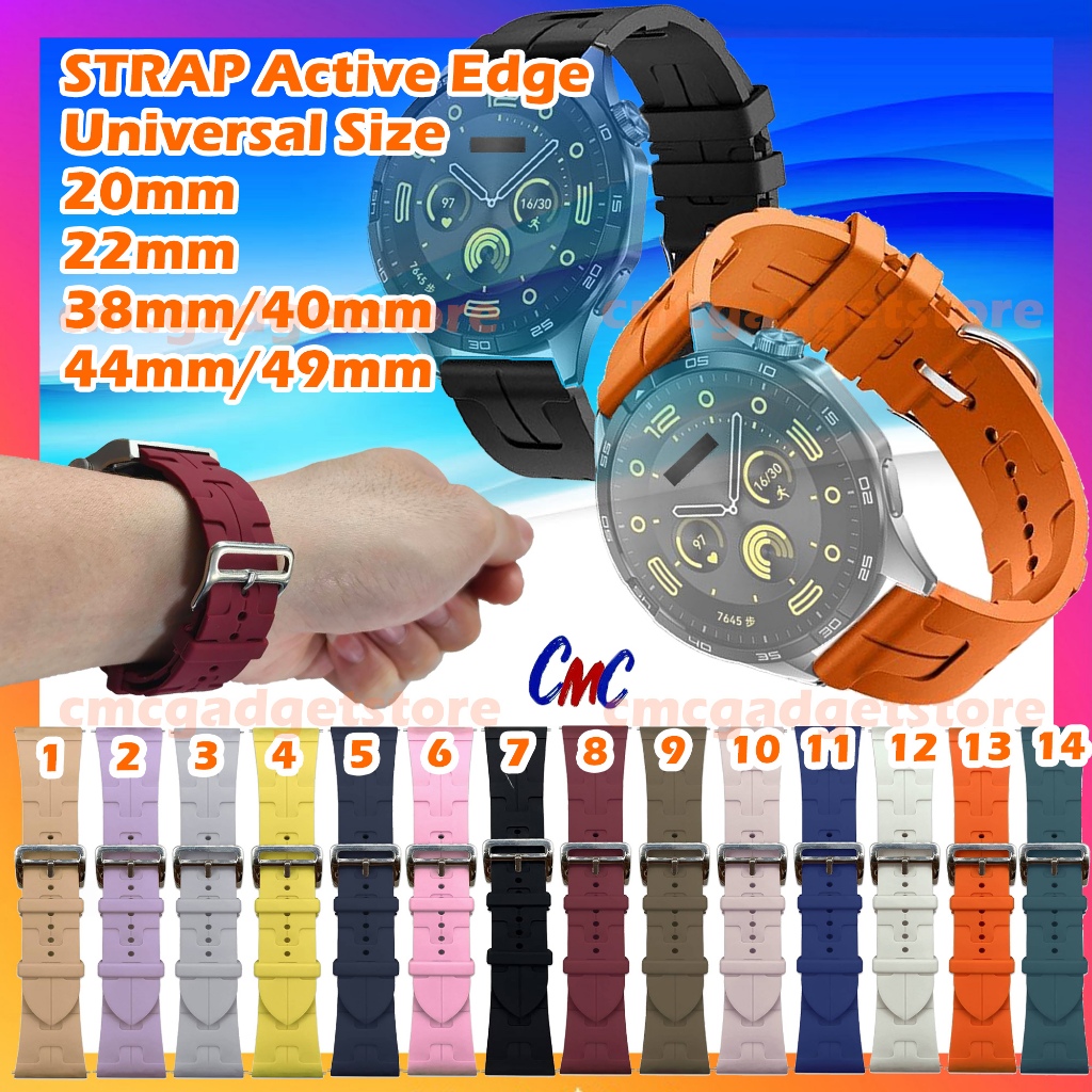 Strap Smartwatch ACTIVE EDGE CormiC Universal Tali Jam Tangan Karet Rubber 20mm 22mm 18mm 24mm 26mm 