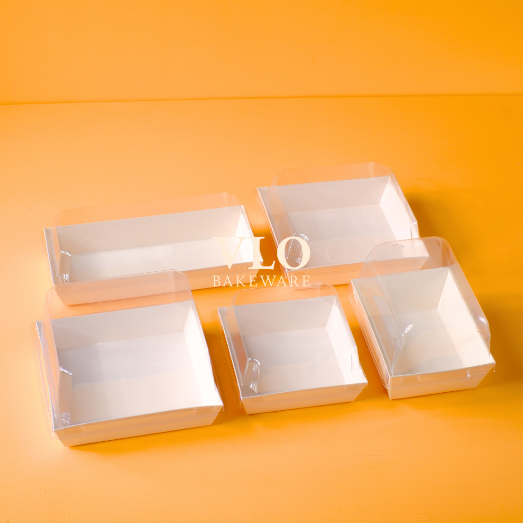 

[1 SET ISI 10 PCS] Kotak kue bento putih | dessert box | kotak sandwich | paper box burger sandwich