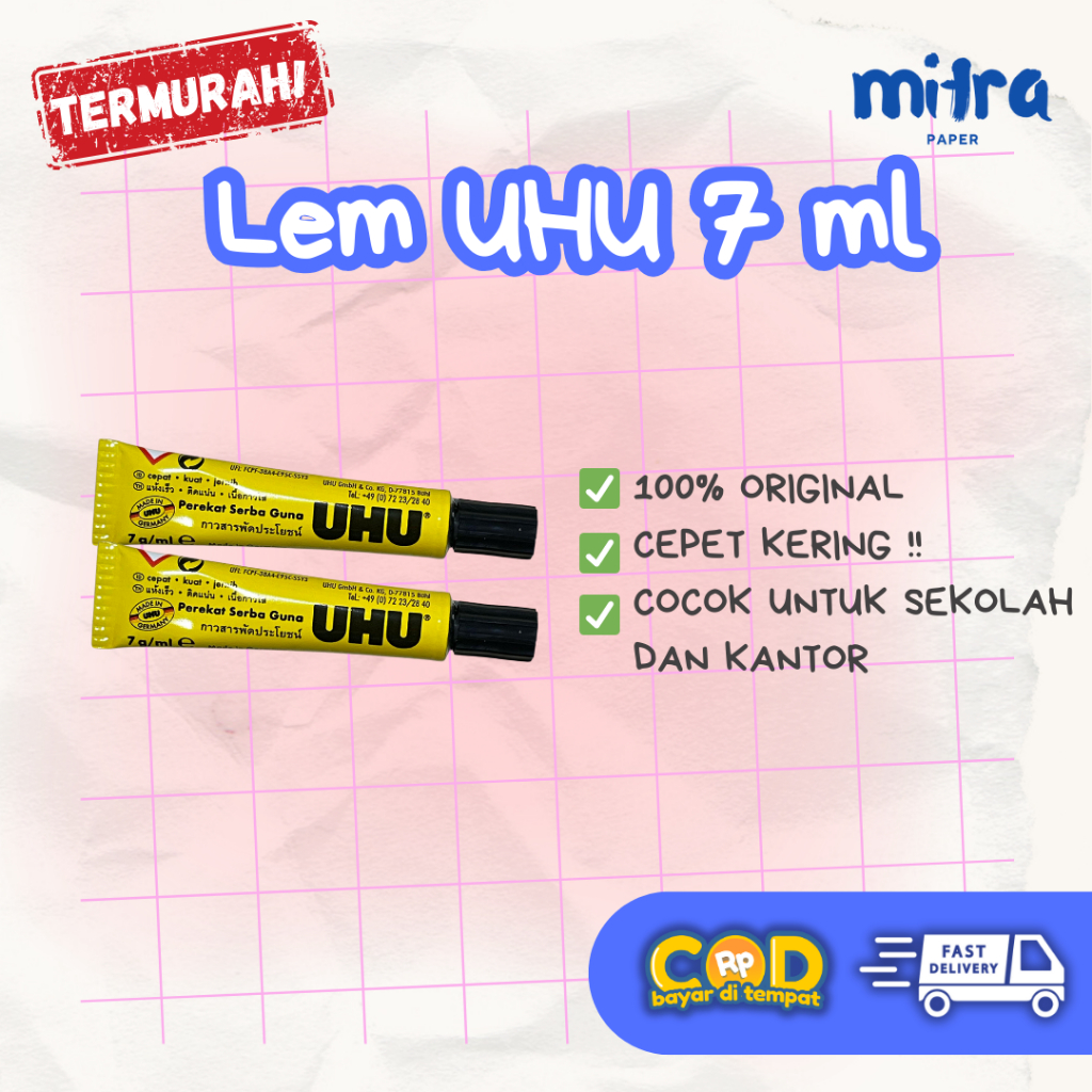 

Lem UHU Cair Serbaguna 7 ml – Perekat Crystal Clear All-Purpose – Made in Germany