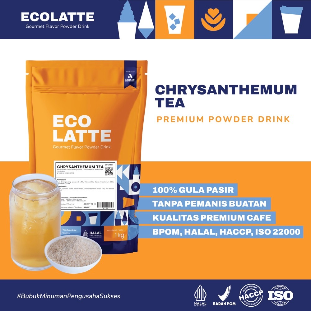 

ECOLATTE CHRYSANTHEMUM TEA TEH KEMBANG BUNGA KRISAN BUBUK MINUMAN 1 KG PREMIUM POWDER DRINK TEH KEMBANG KRISAN