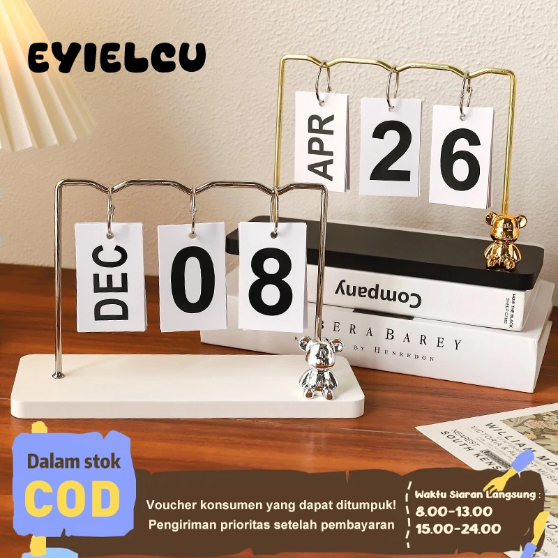 

Eyre（Favorit Pelanggan ❤） Beruang kalender ornamen ruang tamu ruang kantor kalender desktop kantor kreatif kerajinan logam besi Eropa Bear calendar ornament living room office desktop calendar creative European iron metal crafts