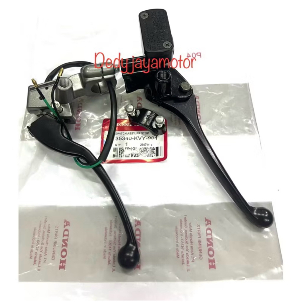 Master Rem Atas Assy Vario 110 Sepaket Hitam + Dudukan Spion + Handle Kiri Hitam Bonus Switch Rem Ba
