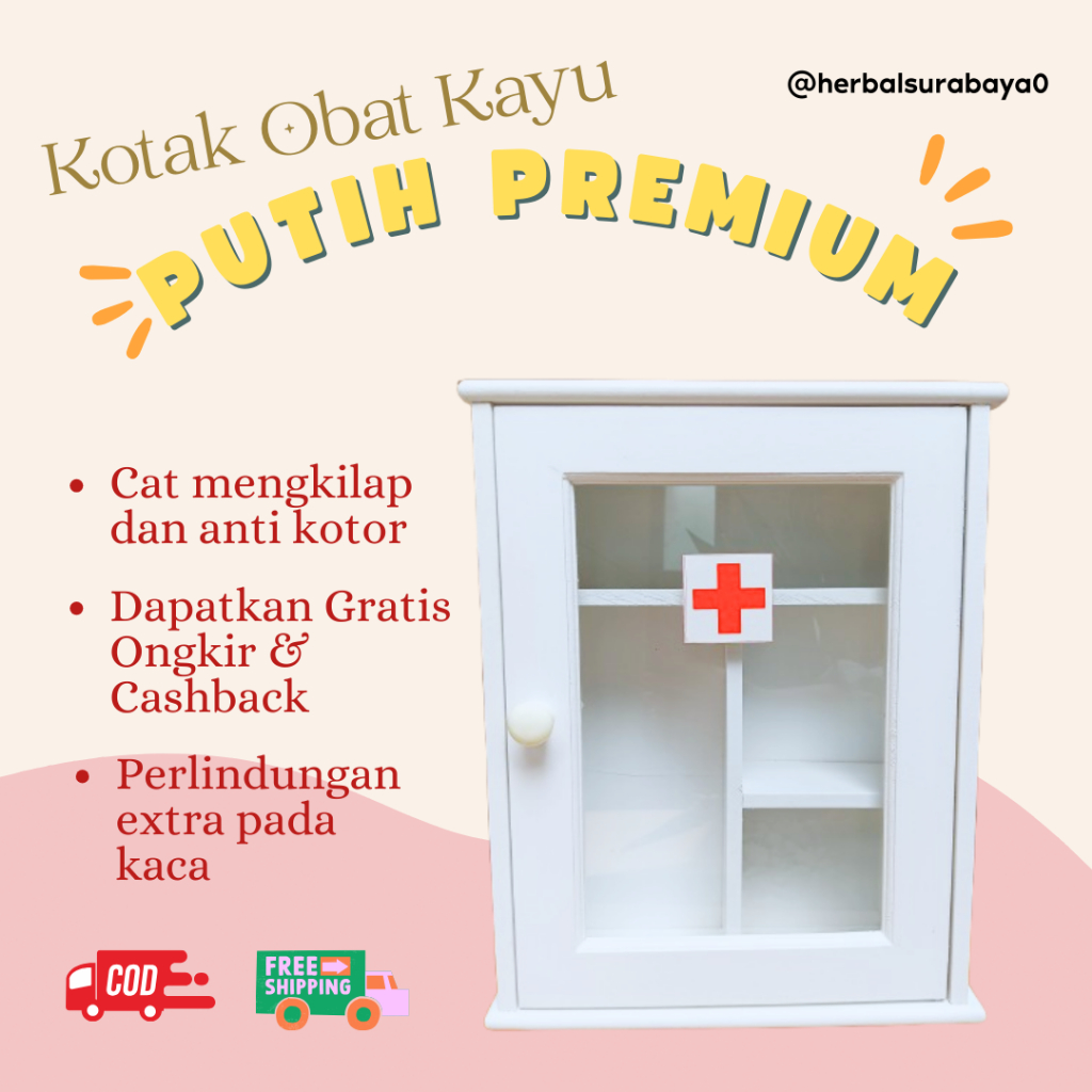 PROMO KHUSUS Kotak Obat Kayu | Kotak Obat KACA | Kotak Obat P3K Kayu Termurah | Warna Premium