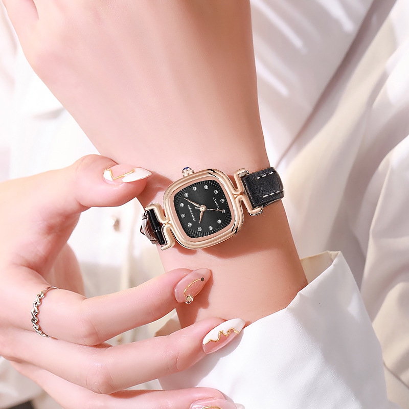 new aokeyo jam tangan wanita original korea retro anggun kuarsa berlian jam tangan cewek free