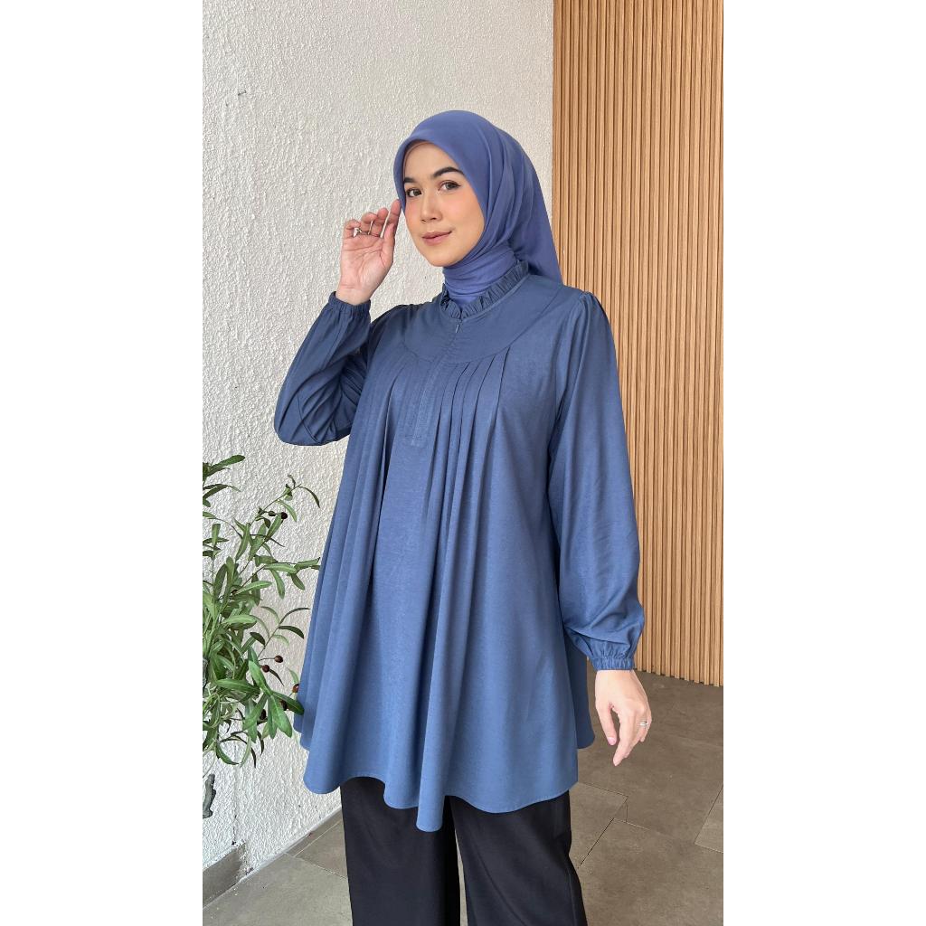 TUNIK GAZELA KNIT / BAJU WANITA MUSLIM/ WARNA FASHION/ GROSIR TANAH ABANG