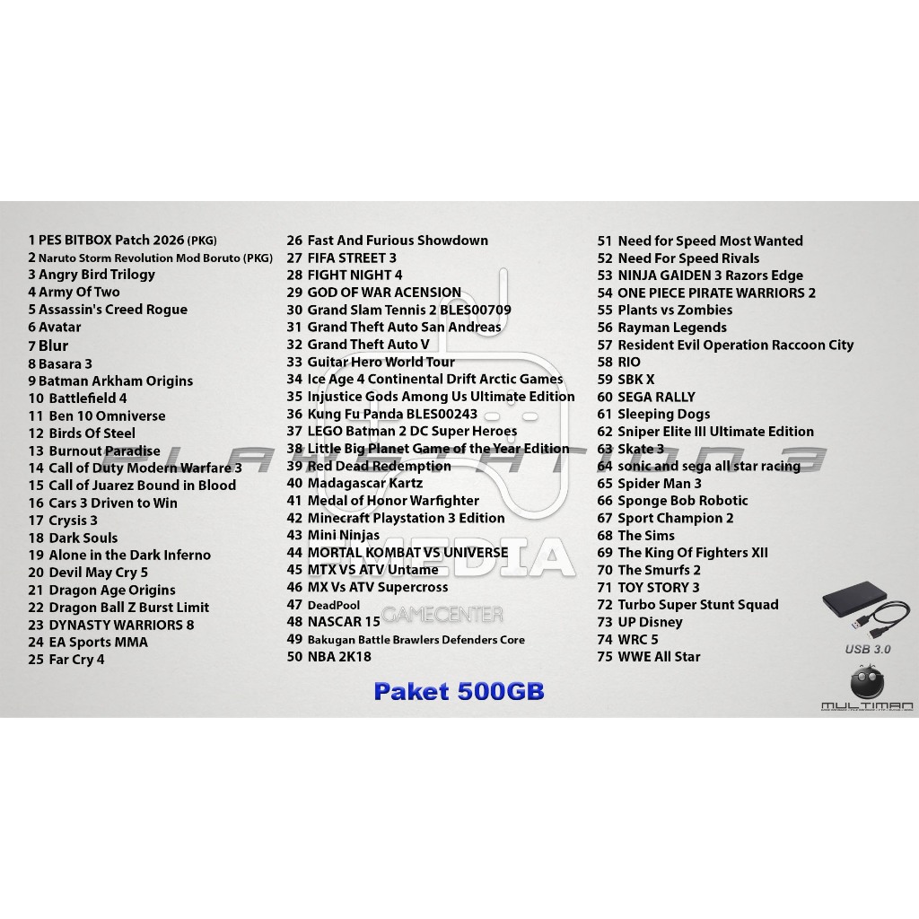 Hardisk Eksternal PS3 500GB