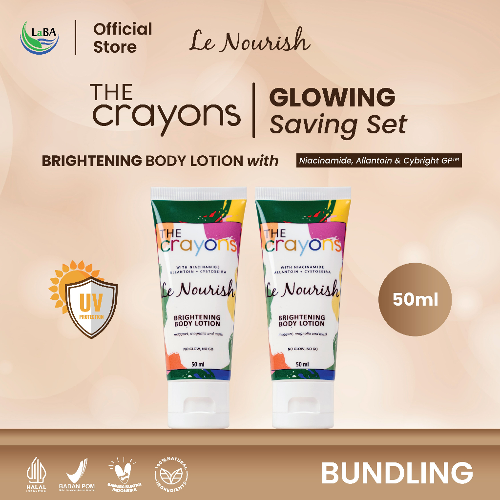 Le Nourish Brightening Body Lotion 50ML - Glowing Saving Set 2pcs Tube (THE CRAYONS)