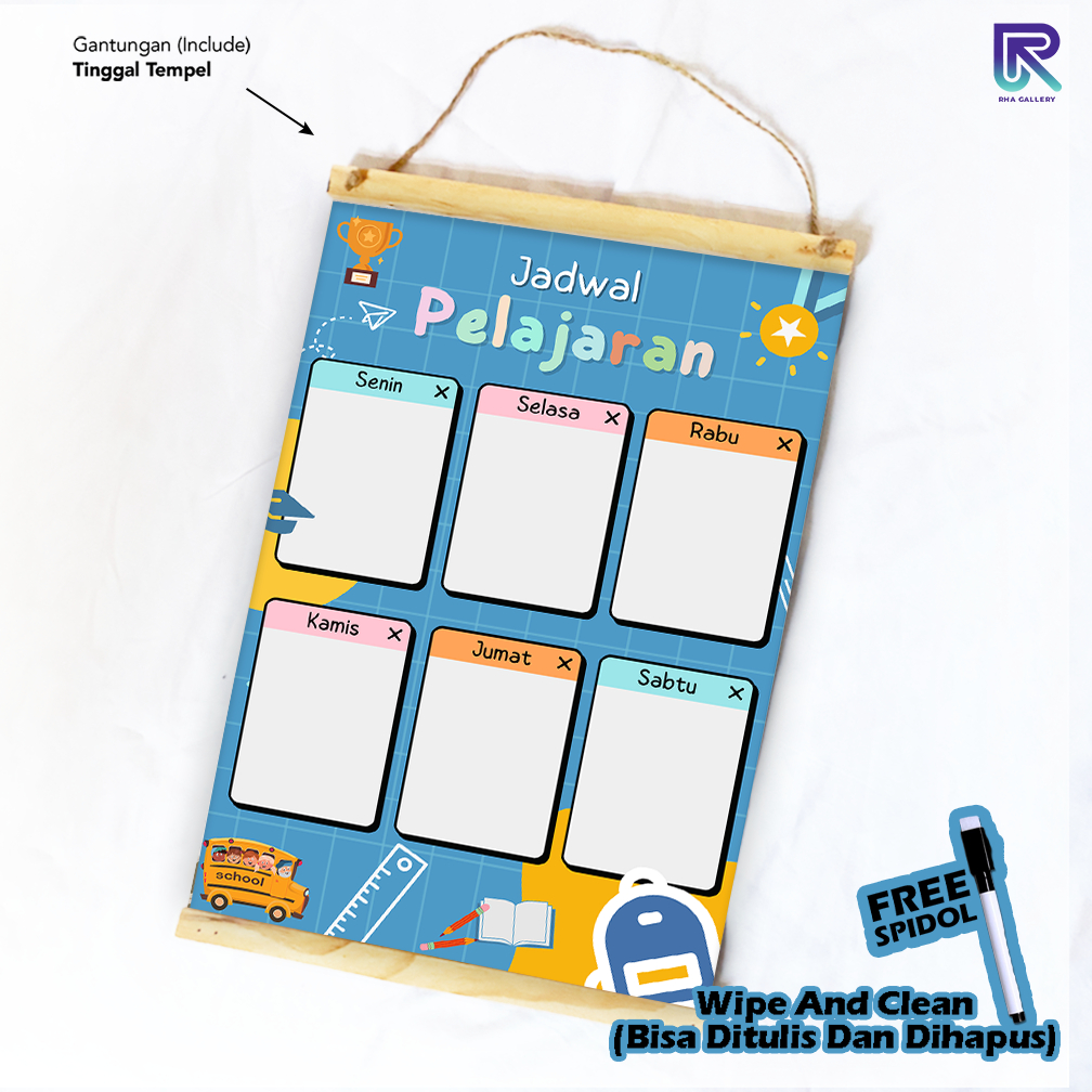 

RHA GALLERY Planner Sekolah Jadwal Pelajaran Kelas Siswa Blue Wipe And Clean List Jadwal Tulis