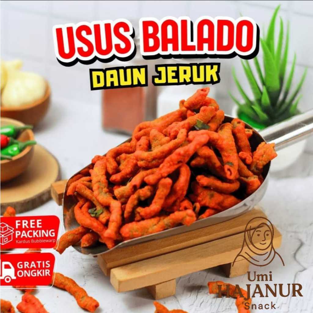 

Usus Balado Daun Jeruk Umi Hajanur Snack 1KG