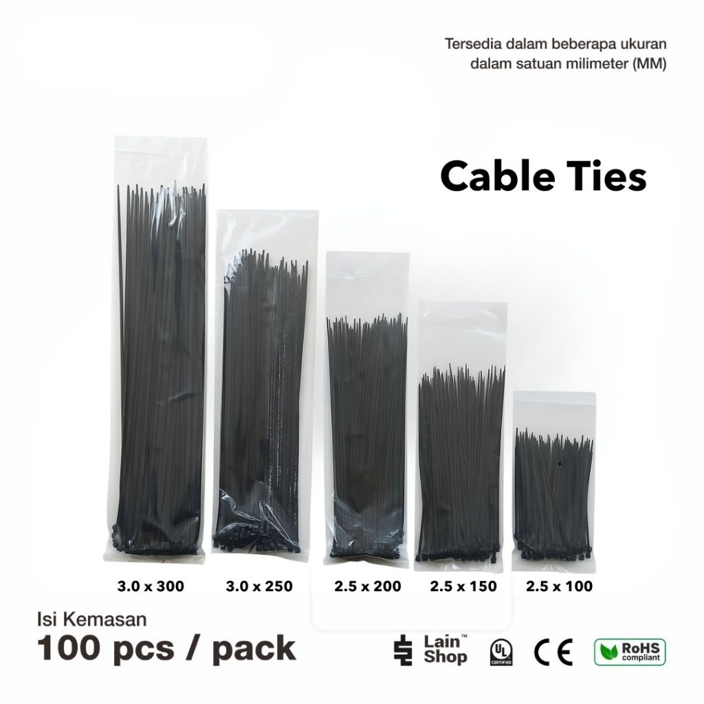 

Cable Ties Hitam Putih Nylon Cable | Cableties Murah | Cable Tie 100 mm 150 mm 200 mm 250 mm 300 mm | Cabletie 10 cm 15 cm 20 cm 25 cm 30 cm Kabel tis