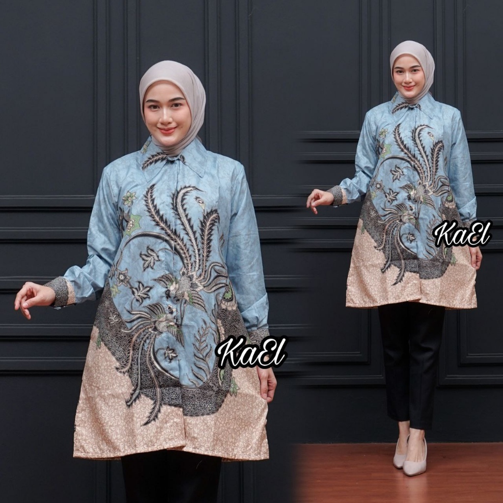 JUMBO Fashion Muslim Pakaian Muslim Wanita Atasan Tunik Batik Pekalongan