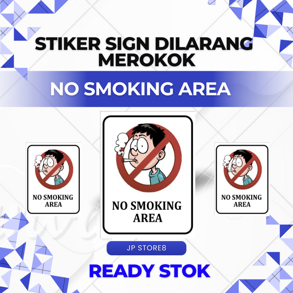 

STICKER VINYL DILARANG MEROKOK NO SMOOKING AREA 15 x 20 CM - SIAP KIRIM