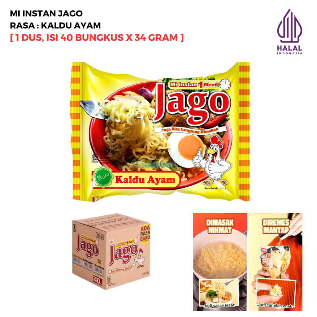 

Jago Mie Instan 34 Gr [1 Dus, Isi 40 Bgks]