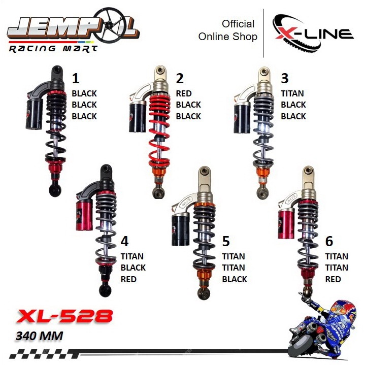 XLine Shockbreaker Belakang 528 Dual Shok Extreme Supra Rx King Nmax PCX Ukuran 340MM Original