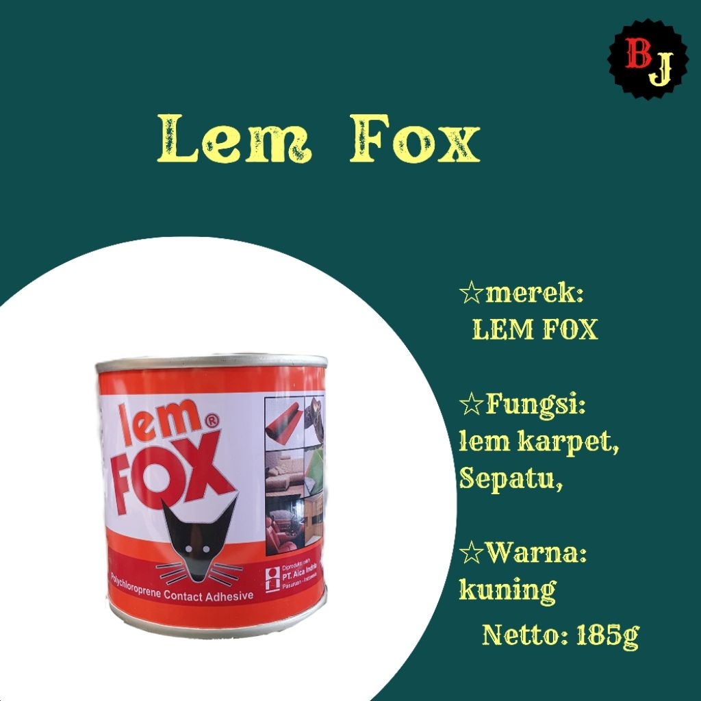 

Lem Kuning Fox 185 gr/lem serbaguna, lem sandal, lem sepatu, lem karpet, lem multifungsi