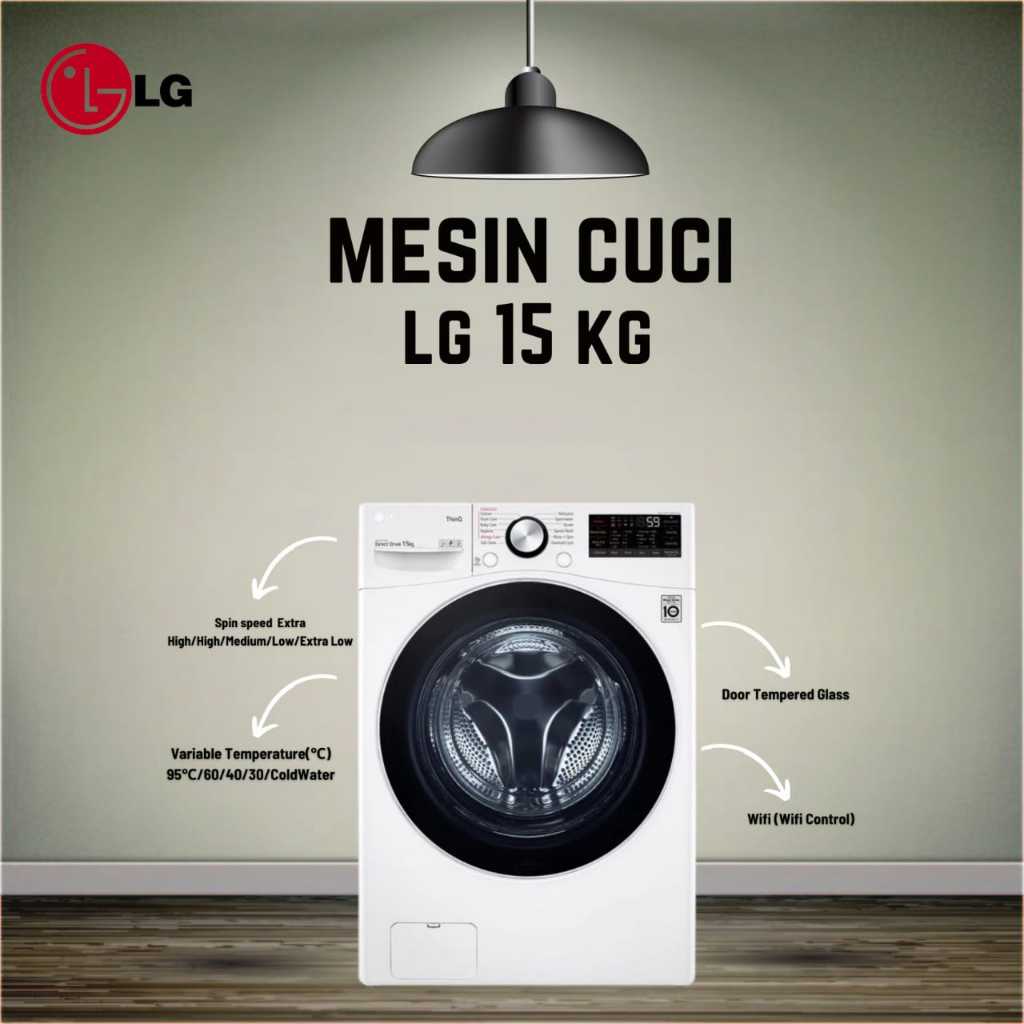 Mesin Cuci Front Loading LG 15 Kg – Hemat Energi & Efisien