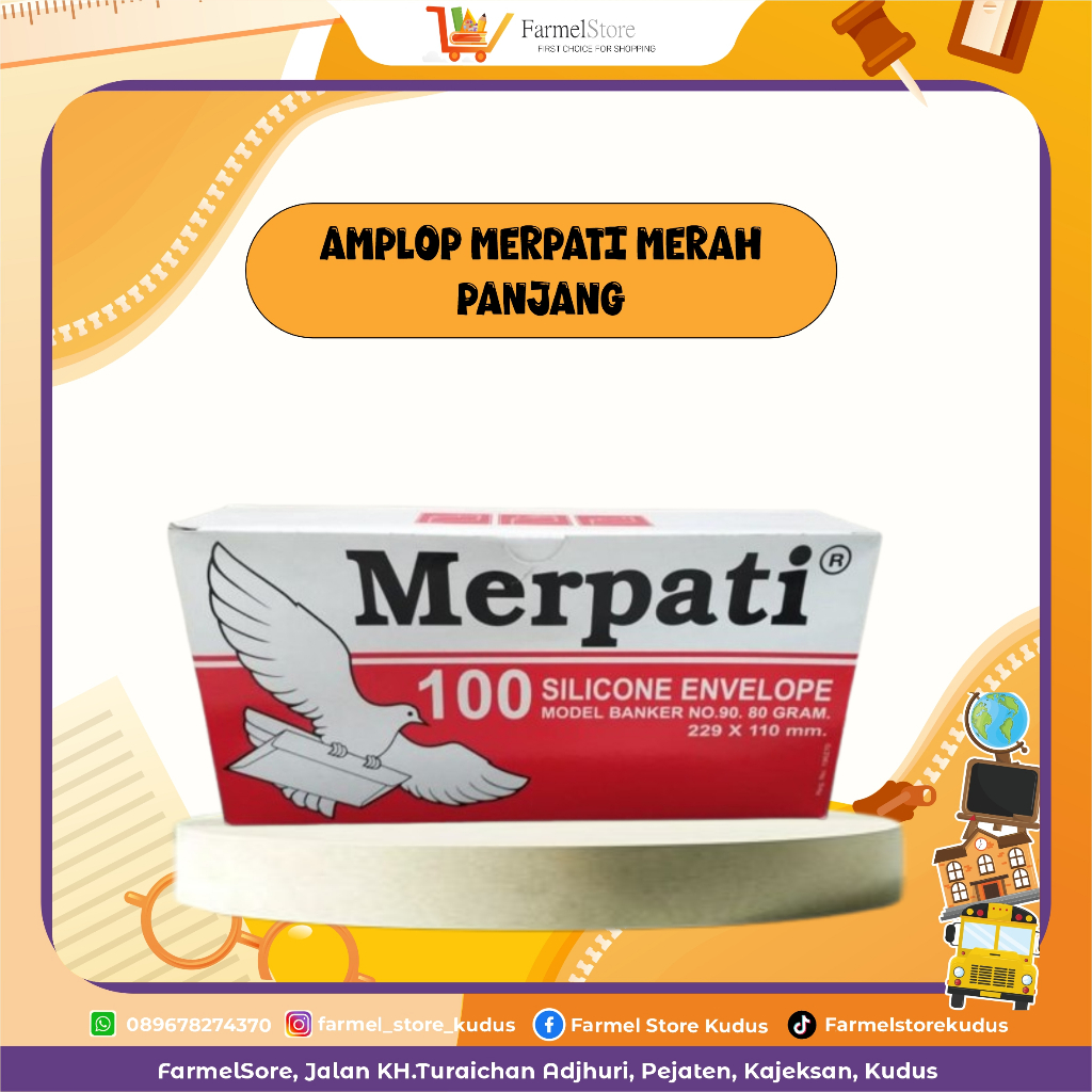 

Amplop Merpati Merah Panjang Isi 100pcs