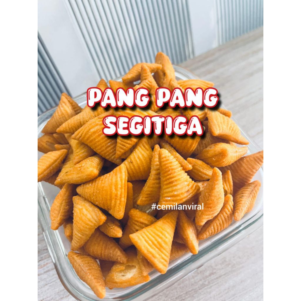 

Cemilan Viral Pang Pang Segitiga Manis Gurih Renyah Nikmat Enak Snack