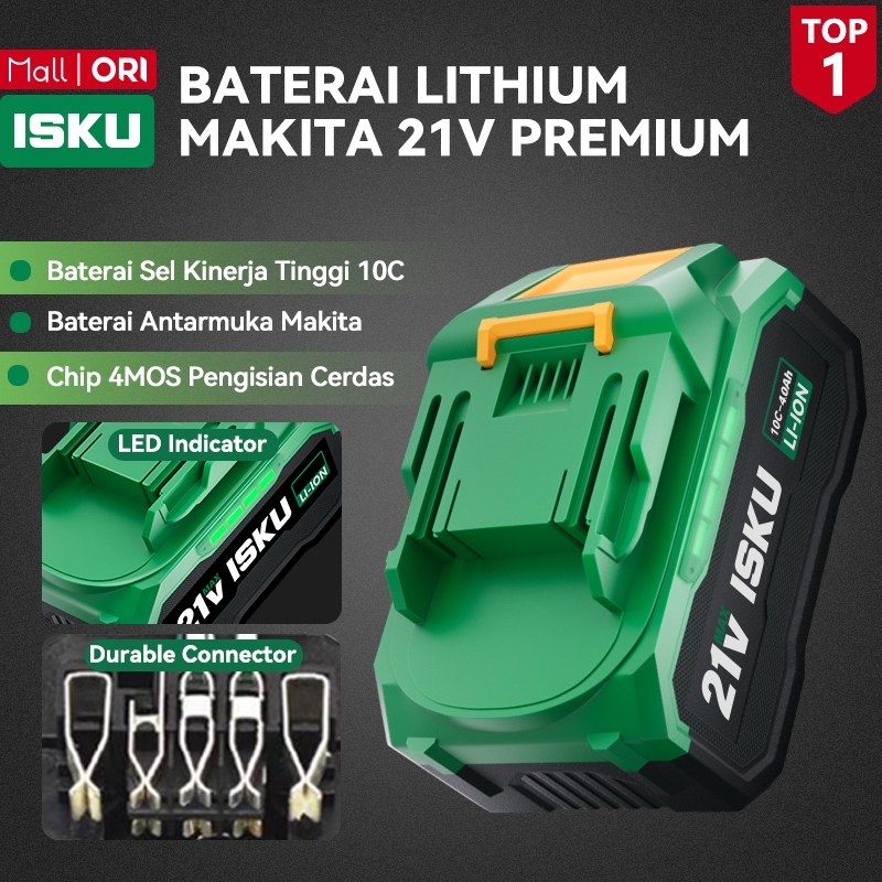 ISKU Baterai 21V Cordless Socket LXT Universal Makita JLD NRT Ryu 5 10 Cell Batre Lithium Ion Mesin 