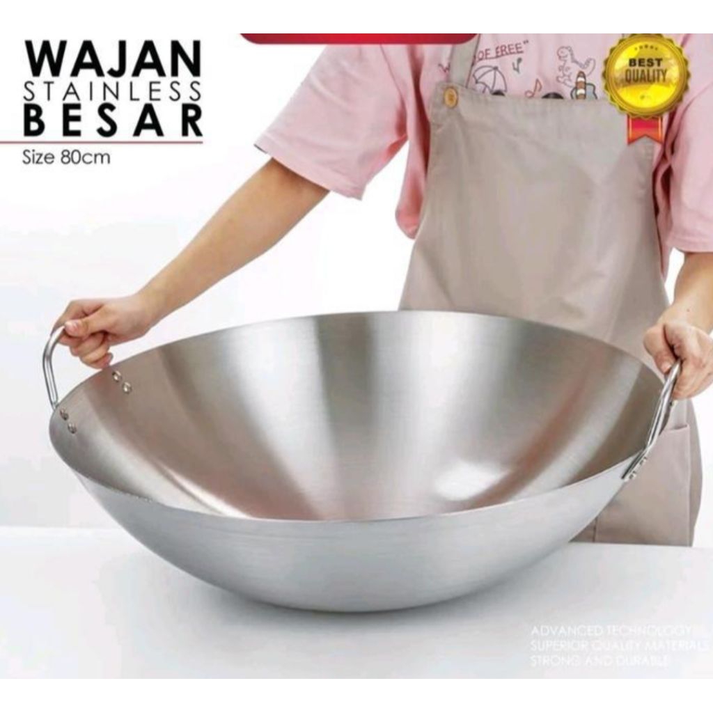 Wajan 80 cm / Wajan Penggorengan Jumbo stainles kuali besar 80cm Penggorengan Jumbo