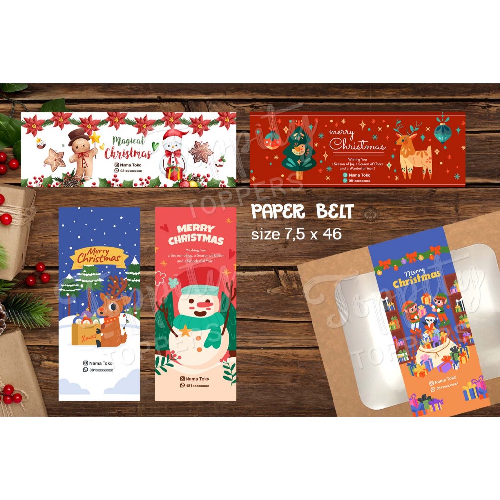 

Paper Belt Label panjang custom Natal Christmas Hampers