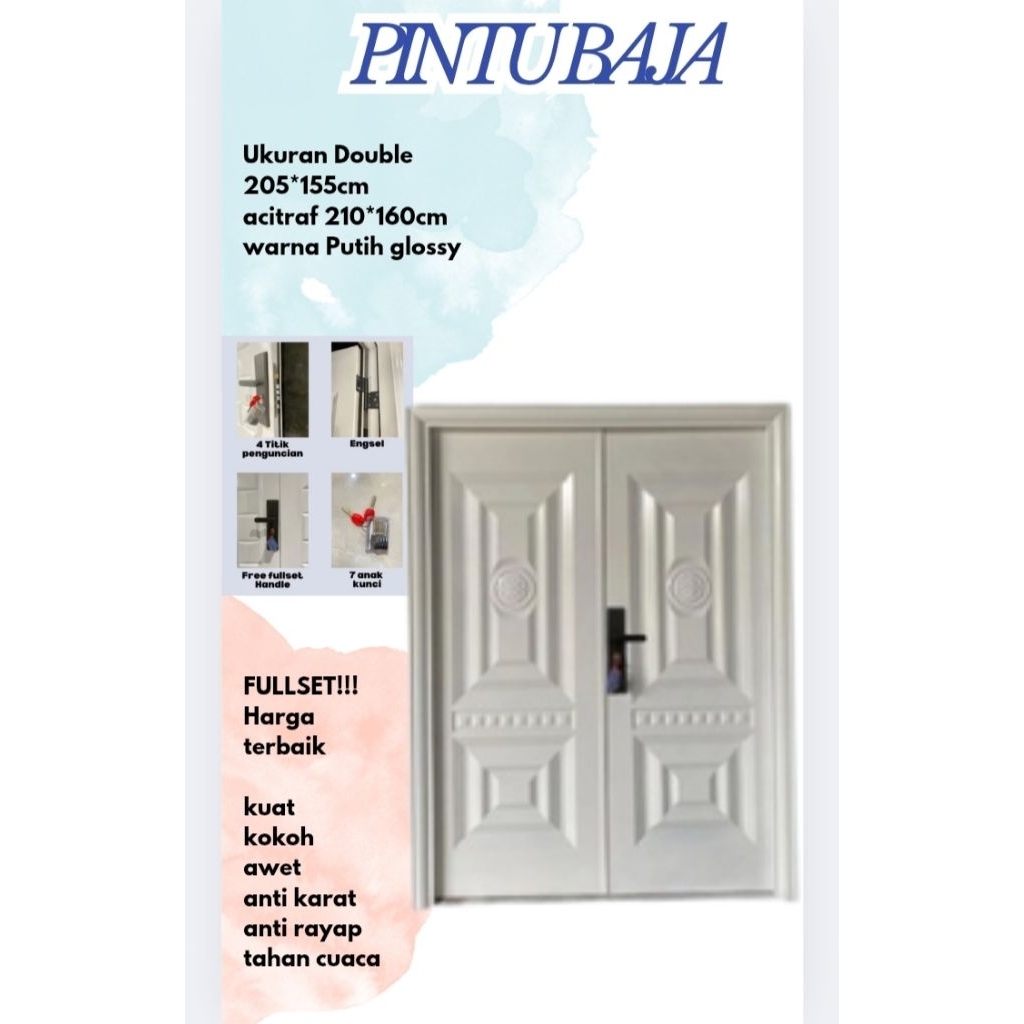 PINTU BAJA DOUBLE PANPAN/PINTU UTAMA/PINTU RUMAH/PINTU BAJA