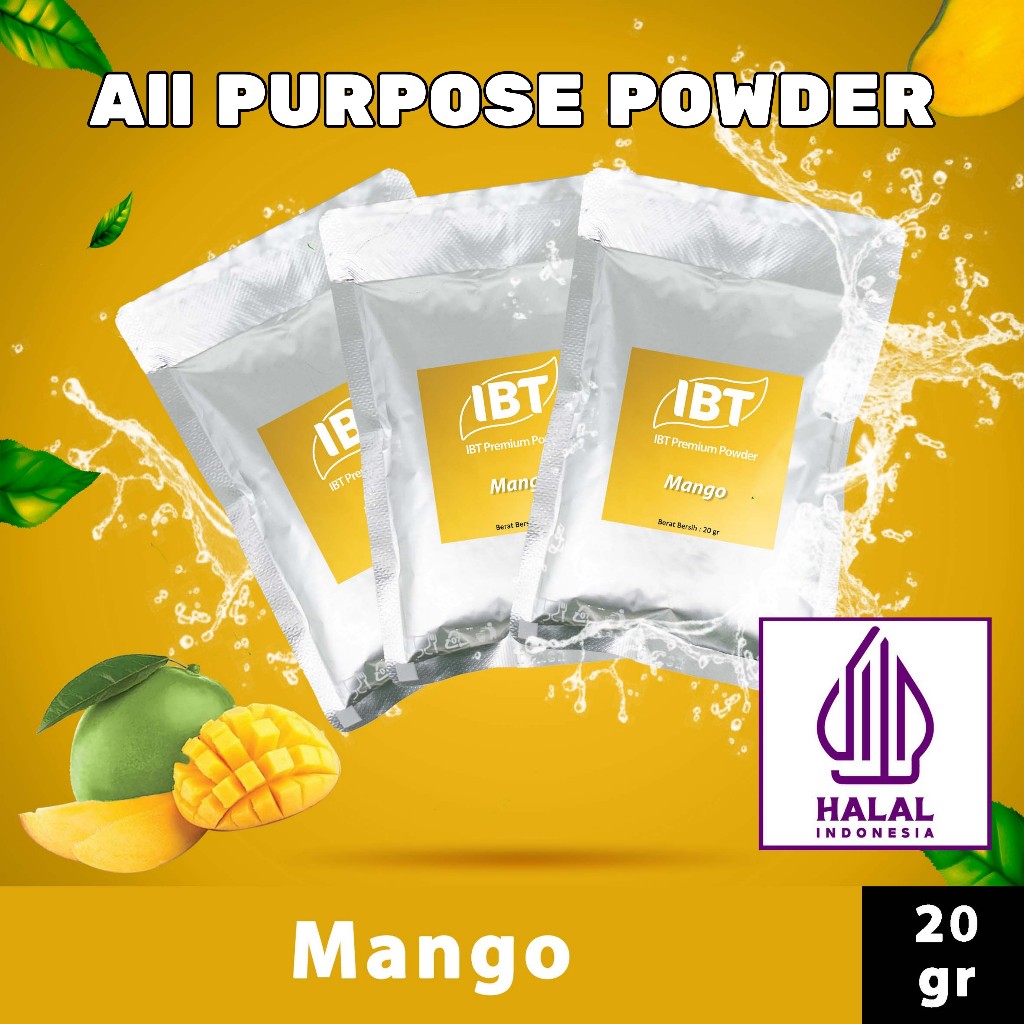 

Bahan Minuman Bubuk Rasa Mango. Mangga IBT Premium Powder Sachet