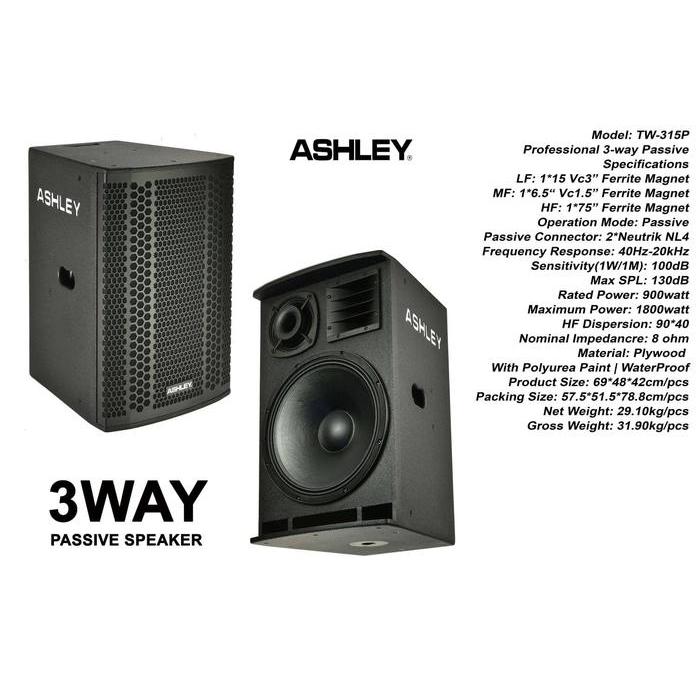 Speaker Pasif Ashley TW 315P Original 15 inch Passive 3 Way TW315P Ha
