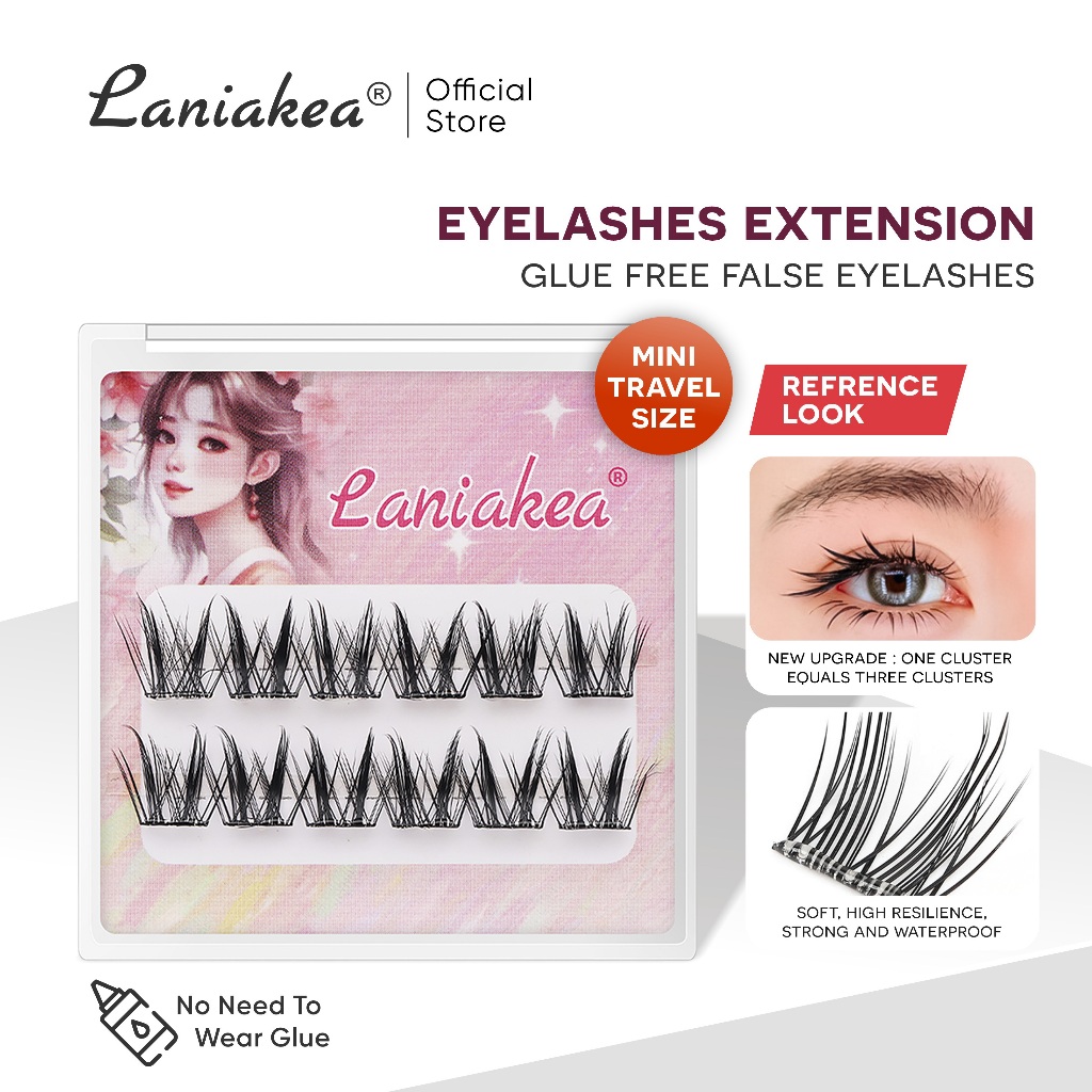 LANIAKEA Bulu Mata Palsu Tanpa Lem Eyelashes Extension Dancing Princess Natural Look Portable Packag