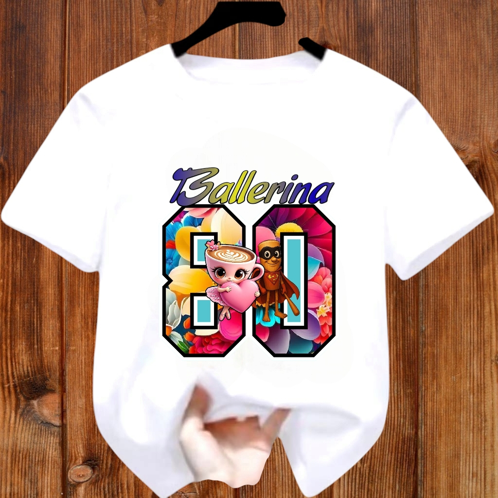 Atasan Baju Anak Angka / Kaos Anak Cewek Angka 80 / Kaos Anak Motif Viral / Kaos Number Series / Baj