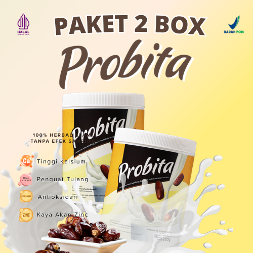 

2 PACK PROBITA - Susu Kambing Etawa Rasa Ekstrak Kurma Sachet Penambah Tinggi Badan - BPOM Halal