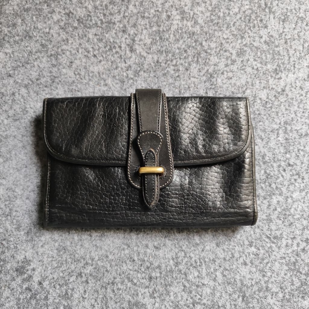 DOONEY & BOURKE Vintage All Weather Leather Equestrian  Wallet Black Made in USA